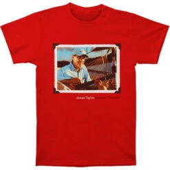 Framed Hammock Photo 2008 North America Summer Tour Slim Fit T-shirt(James Taylor Framed Hammock Photo 2008 North America Summer Tour Slim Fit T Shirt 103378)