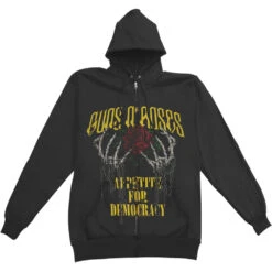 Appetite For Democracy Zippered Hooded Sweatshirt(Guns N Roses Appetite For Democracy Zippered Hooded Sweatshirt 135519)