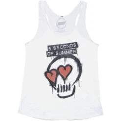 Heart Eyes Skull Womens Tank(5 Seconds Of Summer Heart Eyes Skull Womens Tank 246442)