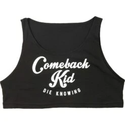 Script Black Crop Top Junior Top(Comeback Kid Script Black Crop Top Junior Top 249933)