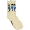 Cartoon Standing (Cream) Socks(Beatles Cartoon Standing Cream Socks 251637) -ROCABILIA CLOTHING SALE 251637F