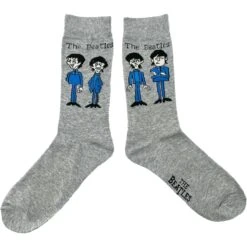Cartoon Standing (Grey) Socks(Beatles Cartoon Standing Grey Socks 251639)