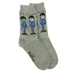 Cartoon Standing (Grey) Socks(Beatles Cartoon Standing Grey Socks 251640)