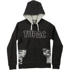 Embroidered Camo Zippered Hoodie (Limited Edition Sizes Run Slightly Small) Zippered Hooded Sweatshirt(Tupac Embroidered Camo Zippered Hoodie Limited Edition Sizes Run Slightly Small Zippered Hooded Sweatshirt 274114)