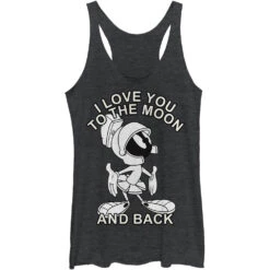 Moon Martian - Heather - Racerback Womens Tank(Looney Tunes Moon Martian Heather Racerback Womens Tank 326937)