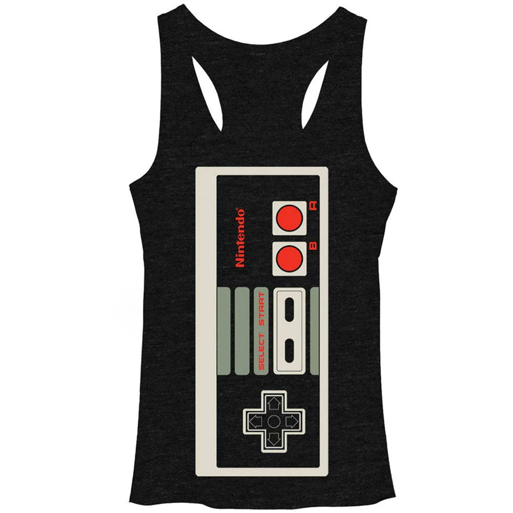 Big Controller - Heather - Racerback Womens Tank(Nintendo Big Controller Heather Racerback Womens Tank 327043) 3 Big Controller - Heather - Racerback Womens Tank(Nintendo Big Controller Heather Racerback Womens Tank 327043)