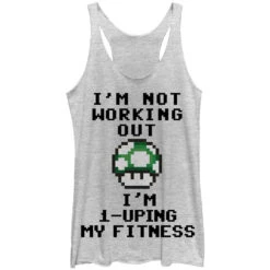 Leveling Up - Heather - Racerback Womens Tank(Nintendo Leveling Up Heather Racerback Womens Tank 327107)