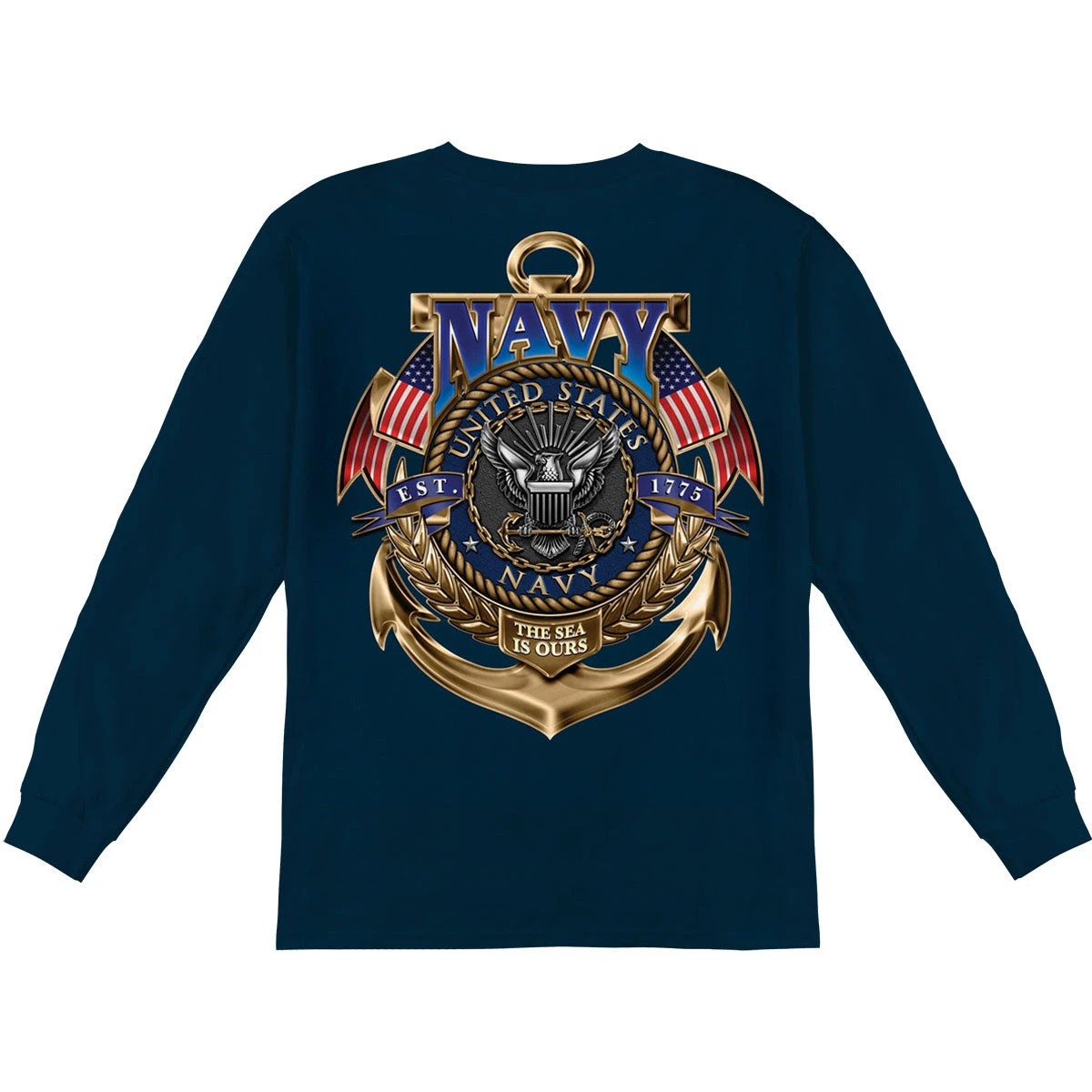 Navy The Sea Is Ours Long Sleeve(Novelty Navy The Sea Is Ours Long Sleeve 328170) 4 Navy The Sea Is Ours Long Sleeve(Novelty Navy The Sea Is Ours Long Sleeve 328170) - Image 2