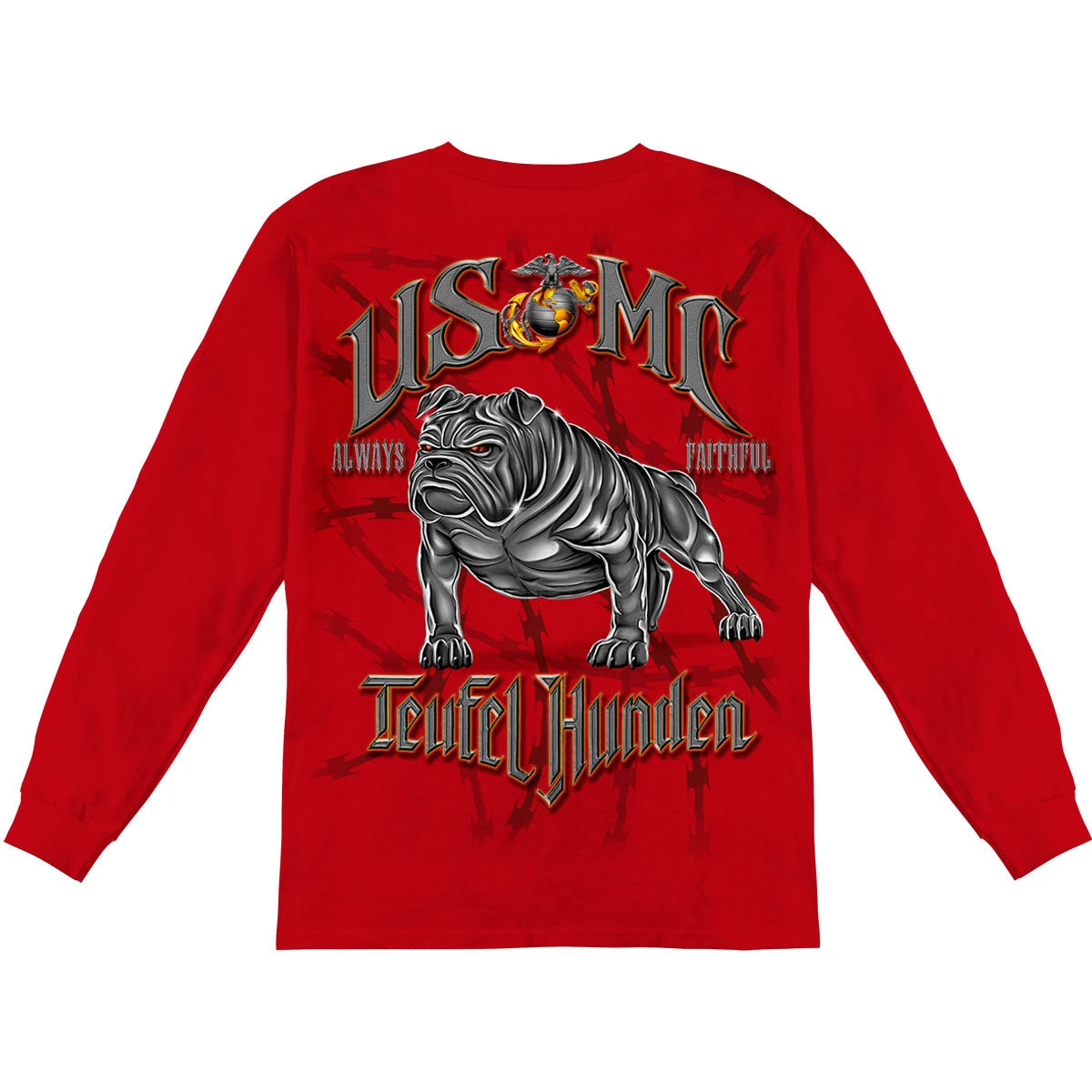 USMC " Teufel Hunden" Long Sleeve(Novelty Usmc Teufel Hunden Long Sleeve 328274) 4 USMC " Teufel Hunden" Long Sleeve(Novelty Usmc Teufel Hunden Long Sleeve 328274) - Image 2