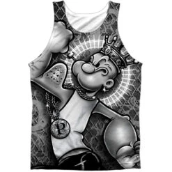 Spinach Kng 100% Poly Mens Tank(Popeye Spinach Kng 100 Poly Mens Tank 348265)