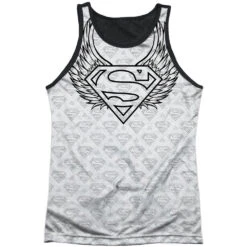 Winged Shield Repeat Black Back Mens Tank(Superman Winged Shield Repeat Black Back Mens Tank 349555)