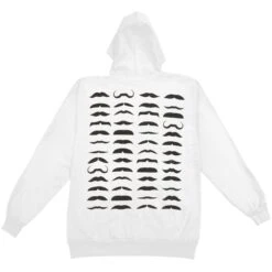 Mustaches Zippered Hooded Sweatshirt(Panic At The Disco Mustaches Zippered Hooded Sweatshirt 375296) -ROCABILIA CLOTHING SALE 375296B