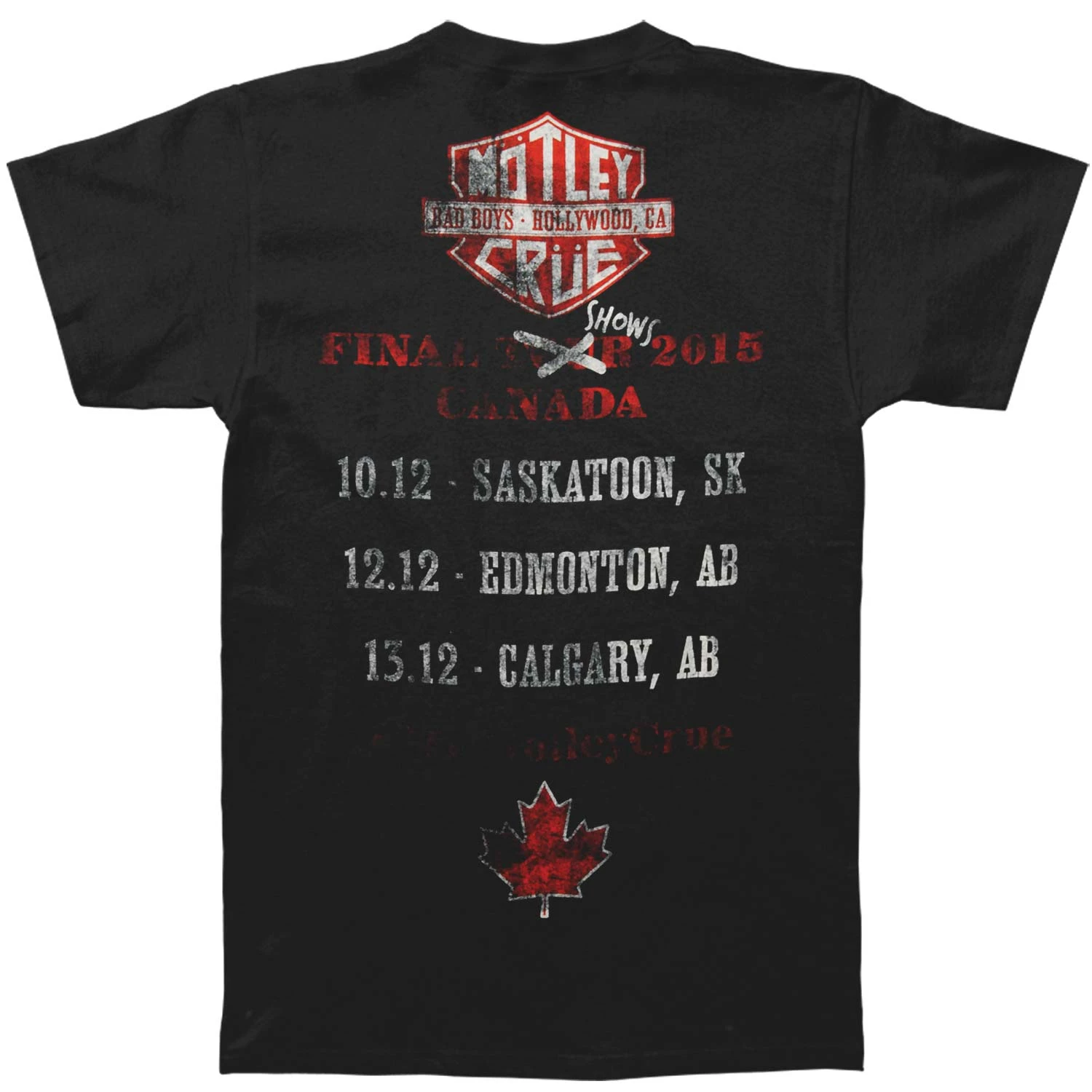Canadian Tour T-shirt(Motley Crue Canadian Tour T Shirt 377277) 4 Canadian Tour T-shirt(Motley Crue Canadian Tour T Shirt 377277) - Image 2