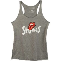 Brush Stroke Stones Grey Racerfront Tank Womens Tank(Rolling Stones Brush Stroke Stones Grey Racerfront Tank Womens Tank 400541)