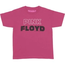 Pink White Outline Kids Childrens T-shirt(Pink Floyd Pink White Outline Kids Childrens T Shirt 402583)