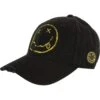 Smiley (Distressed) Baseball Cap(Nirvana Smiley Distressed Baseball Cap 403783) -ROCABILIA CLOTHING SALE 403783F