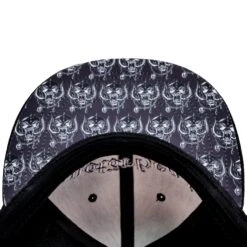Logo & Warpig Snapback Baseball Cap(Motorhead Logo Warpig Snapback Baseball Cap 412530) -ROCABILIA CLOTHING SALE 412530C