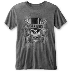 Faded Skull (Burn Out) Vintage T-shirt(Guns N Roses Faded Skull Burn Out Vintage T Shirt 413304)