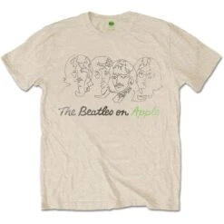 Outline Faces On Apple Slim Fit T-shirt(Beatles Outline Faces On Apple Slim Fit T Shirt 416375)