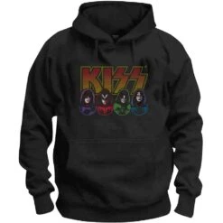 Logo, Faces & Icons Hooded Sweatshirt(Kiss Logo Faces Icons Hooded Sweatshirt 418530)