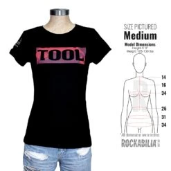 Shaded Box (Back & Sleeve Print) Ladies T-Shirt Junior Top(Tool Shaded Box Back Sleeve Print Ladies T Shirt Junior Top 420997) -ROCABILIA CLOTHING SALE 420997S