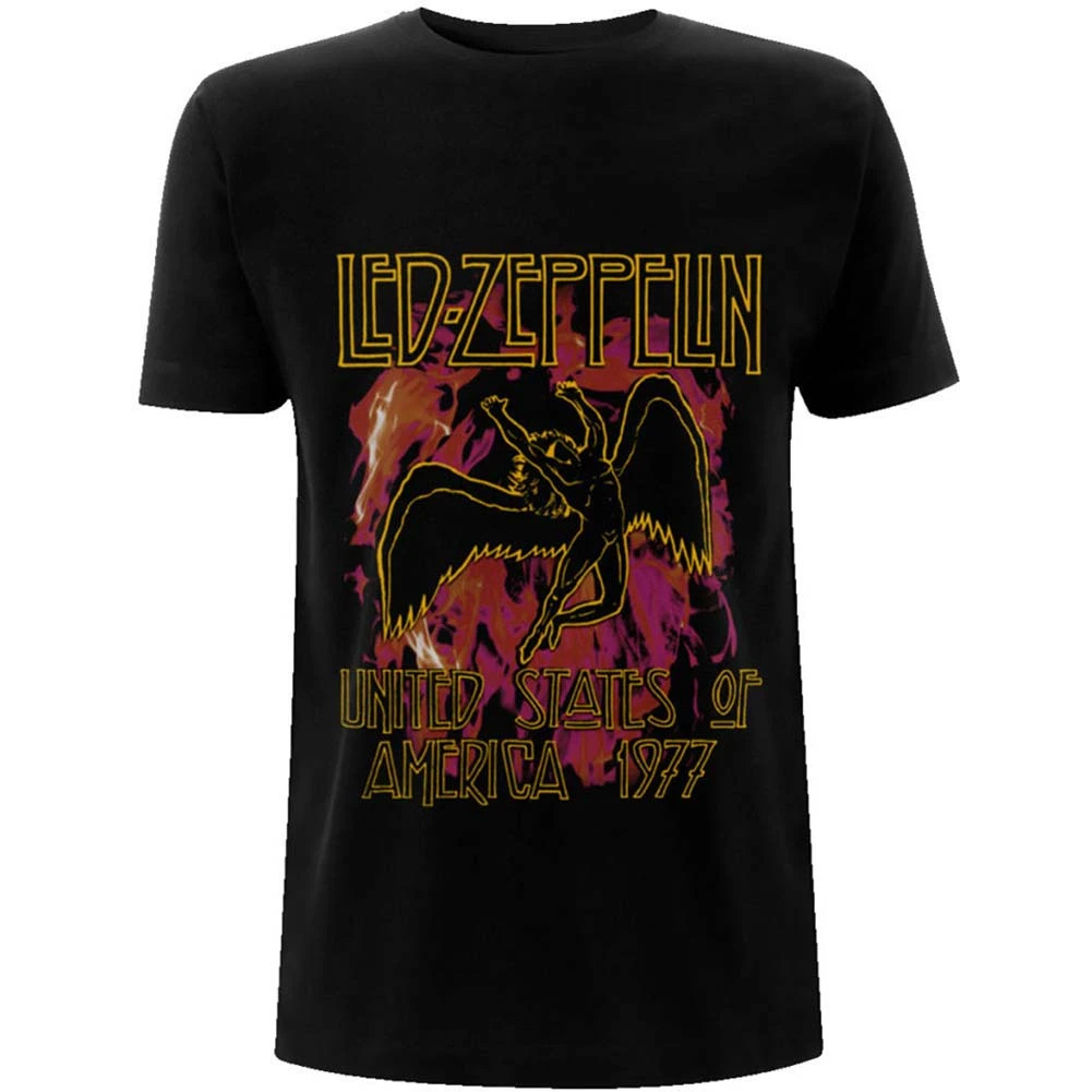 Black Flames Slim Fit T-shirt(Led Zeppelin Black Flames Slim Fit T Shirt 423037) 3 Black Flames Slim Fit T-shirt(Led Zeppelin Black Flames Slim Fit T Shirt 423037)