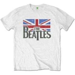 Logo & Vintage Flag Kids Tee Childrens T-shirt(Beatles Logo Vintage Flag Kids Tee Childrens T Shirt 423069)