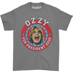 Ozzy For President 2020 Grey Tee (Rockabilia Exclusive) T-shirt(Ozzy Osbourne Ozzy For President 2020 Grey Tee Rockabilia Exclusive T Shirt 423138)