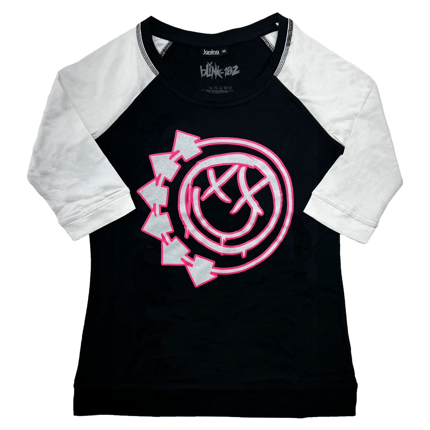 Six Arrow Smile Face Logo Ladies Raglan Tee Junior Top(Blink 182 Six Arrow Smile Face Logo Ladies Raglan Tee Junior Top 425286) 3 Six Arrow Smile Face Logo Ladies Raglan Tee Junior Top(Blink 182 Six Arrow Smile Face Logo Ladies Raglan Tee Junior Top 425286)