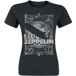 Vintage Print LZ1 Ladies Tee Junior Top(Led Zeppelin Vintage Print Lz1 Ladies Tee Junior Top 425971)