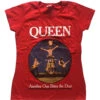 One Bites The Dust Ladies T-Shirt Junior Top(Queen One Bites The Dust Ladies T Shirt Junior Top 427017) -ROCABILIA CLOTHING SALE 427017F