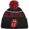 Classic Tongue Bobble Beanie Hat Beanie(Rolling Stones Classic Tongue Bobble Beanie Hat Beanie 428022) -ROCABILIA CLOTHING SALE 428022F