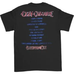 Blizzard Of Ozz Track List (Back Print) Slim Fit T-shirt(Ozzy Osbourne Blizzard Of Ozz Track List Back Print Slim Fit T Shirt 428612) -ROCABILIA CLOTHING SALE 428612B