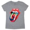 Dyed Tongue On Heather Gray Women'sTee Junior Top(Rolling Stones Dyed Tongue On Heather Gray Women Stee Junior Top 431617) -ROCABILIA CLOTHING SALE 431617F