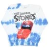 Nail Tongue Tie Dye Crew Neck Fleece Sweatshirt(Rolling Stones Nail Tongue Tie Dye Crew Neck Fleece Sweatshirt 431815)