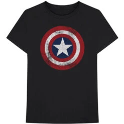 Captain America Distressed Shield T-shirt(Marvel Comics Captain America Distressed Shield T Shirt 434852)