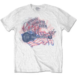 Guitar & Flag T-shirt(Creedence Clearwater Revival Guitar Flag T Shirt 434861)