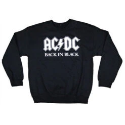 AC/DC Back In Black Crew Neck Fleece Sweatshirt(Ac Dc Back In Black Crew Neck Fleece Sweatshirt 436288)