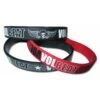 Winged Skull Logo 3 Piece Black / Red / Black Silicone Wristband Set Rubber Bracelet(Volbeat Winged Skull Logo 3 Piece Black Red Black Silicone Wristband Set Rubber Bracelet 438068) -ROCABILIA CLOTHING SALE 438068F