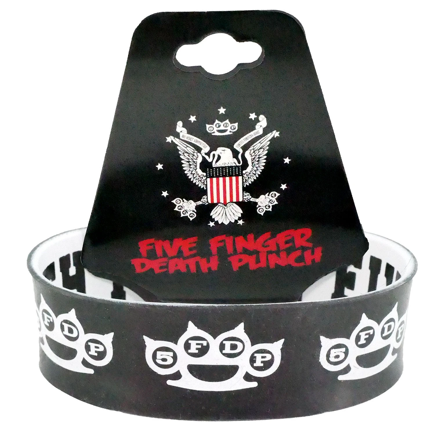 Reversible Black & White Wristband Rubber Bracelet(Five Finger Death Punch Reversible Black White Wristband Rubber Bracelet 438397) 4 Reversible Black & White Wristband Rubber Bracelet(Five Finger Death Punch Reversible Black White Wristband Rubber Bracelet 438397) - Image 2