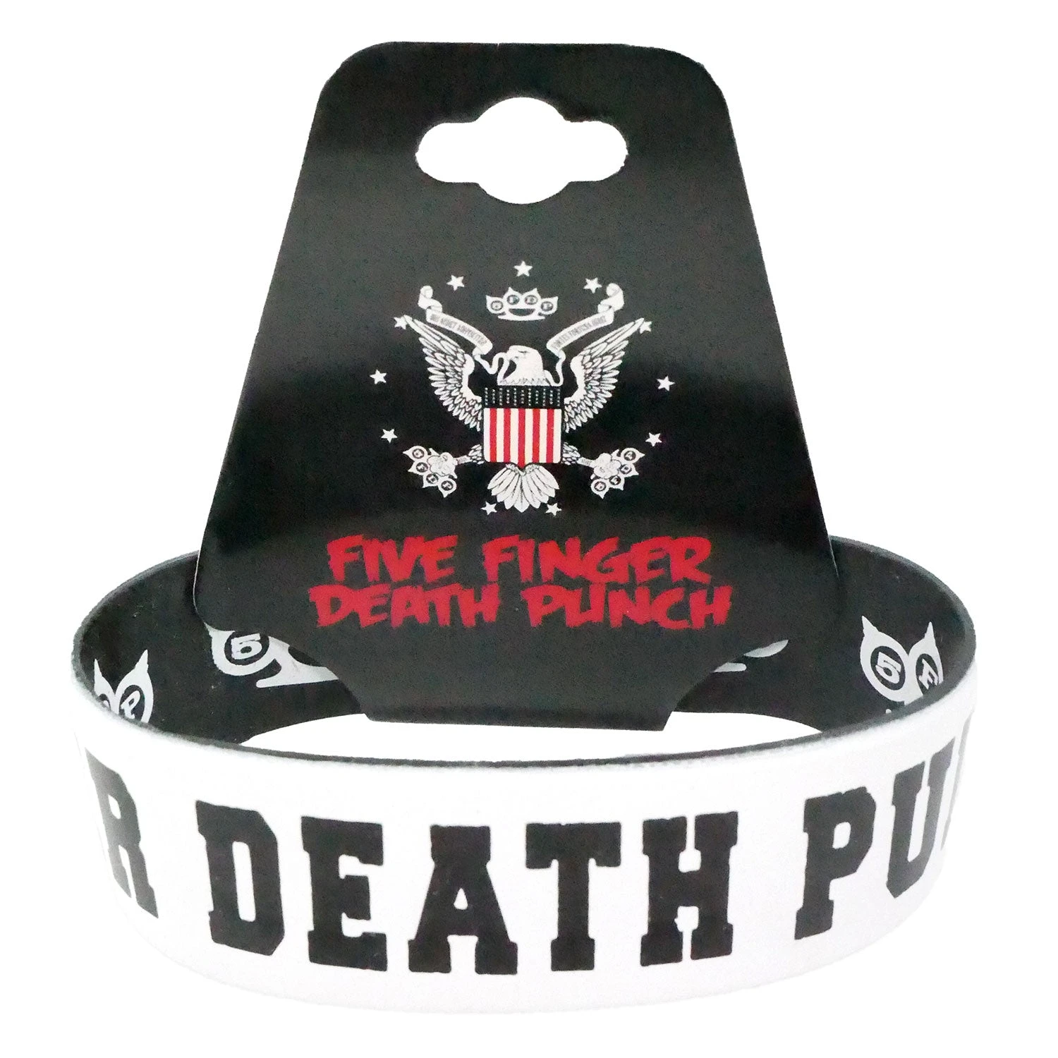 Reversible Black & White Wristband Rubber Bracelet(Five Finger Death Punch Reversible Black White Wristband Rubber Bracelet 438397) 3 Reversible Black & White Wristband Rubber Bracelet(Five Finger Death Punch Reversible Black White Wristband Rubber Bracelet 438397)