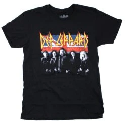 Lineup Black With Grinding T-shirt(Def Leppard Lineup Black With Grinding T Shirt 438630)