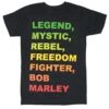 Legend, Mystic, Rebel, Freedom Fighter, Bob Marley T-shirt(Bob Marley Legend Mystic Rebel Freedom Fighter Bob Marley T Shirt 438789) -ROCABILIA CLOTHING SALE 438789F