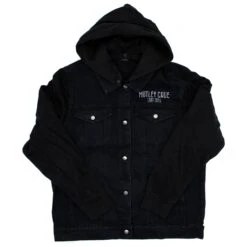 1981 - 2015 Final Tour Denim Vest With Removable Hoodie Jacket(Motley Crue 1981 2015 Final Tour Denim Vest With Removable Hoodie Jacket 439193)