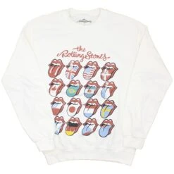Multi Lips Crew Neck Fleece Sweatshirt(Rolling Stones Multi Lips Crew Neck Fleece Sweatshirt 439206)