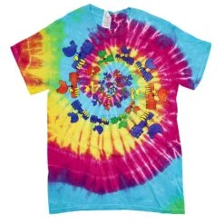 Blue, Pink & Yellow Tie Dye T-shirt(Woodstock Blue Pink Yellow Tie Dye T Shirt 443393)