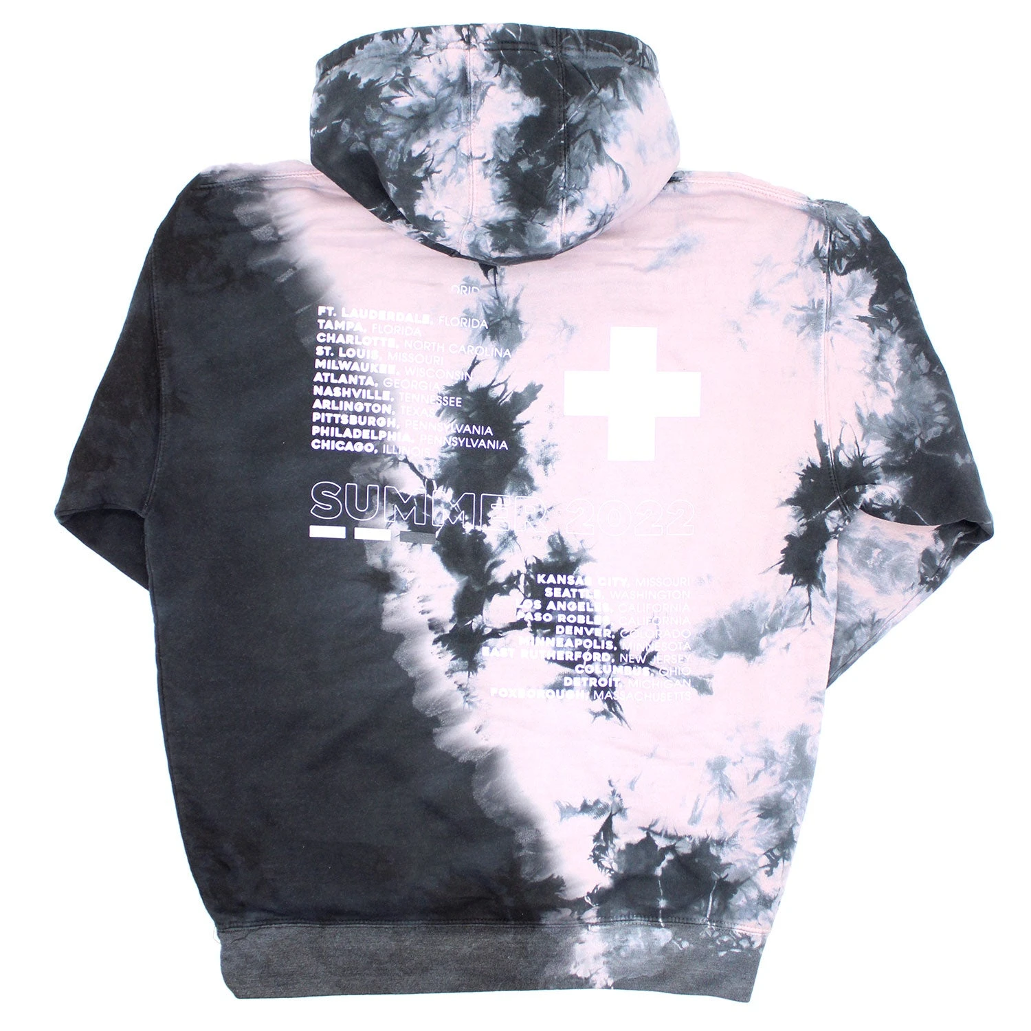 White Cross '22 Pull Over Tie Dye Hooded Fleece Hooded Sweatshirt(Dan Shay White Cross 22 Pull Over Tie Dye Hooded Fleece Hooded Sweatshirt 443948) 4 White Cross '22 Pull Over Tie Dye Hooded Fleece Hooded Sweatshirt(Dan Shay White Cross 22 Pull Over Tie Dye Hooded Fleece Hooded Sweatshirt 443948) - Image 2