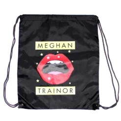Mouth & Stars Logo Drawstring Backpack(Meghan Trainor Mouth Stars Logo Drawstring Backpack 443966)