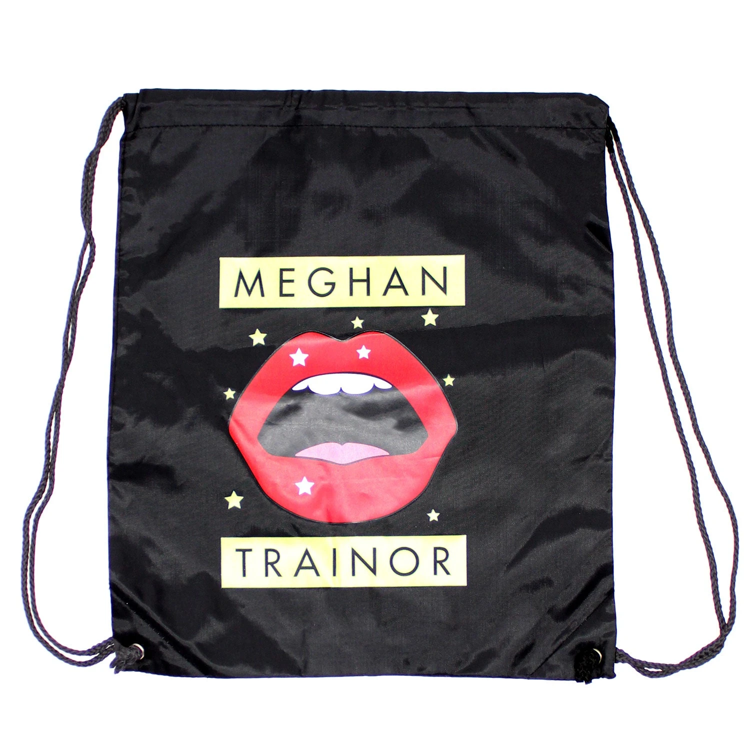 Mouth & Stars Logo Drawstring Backpack(Meghan Trainor Mouth Stars Logo Drawstring Backpack 443966) 3 Mouth & Stars Logo Drawstring Backpack(Meghan Trainor Mouth Stars Logo Drawstring Backpack 443966)