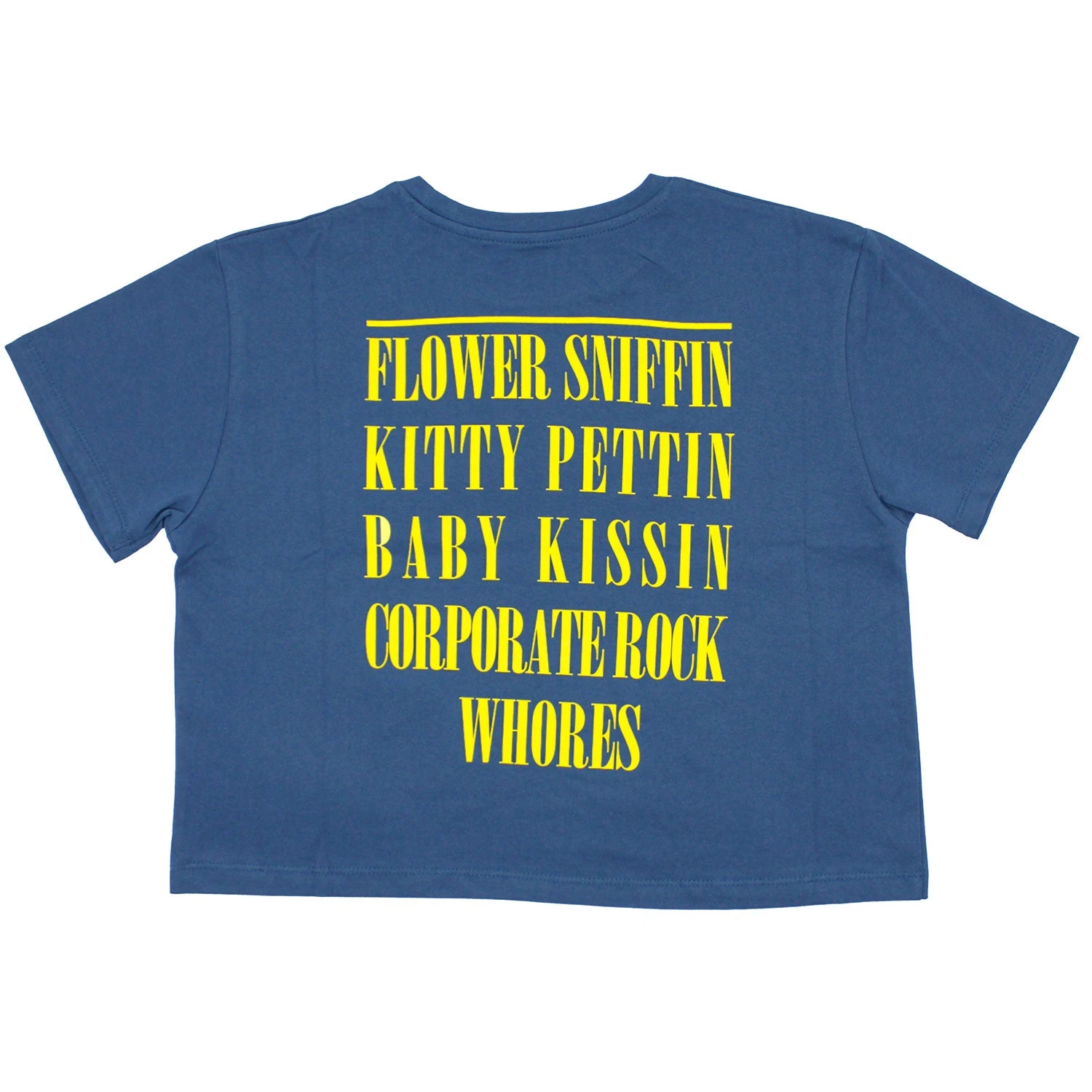 Yellow Smiley Flower Sniffin Ladies Crop Top Junior Top(Nirvana Yellow Smiley Flower Sniffin Ladies Crop Top Junior Top 444957) 4 Yellow Smiley Flower Sniffin Ladies Crop Top Junior Top(Nirvana Yellow Smiley Flower Sniffin Ladies Crop Top Junior Top 444957) - Image 2